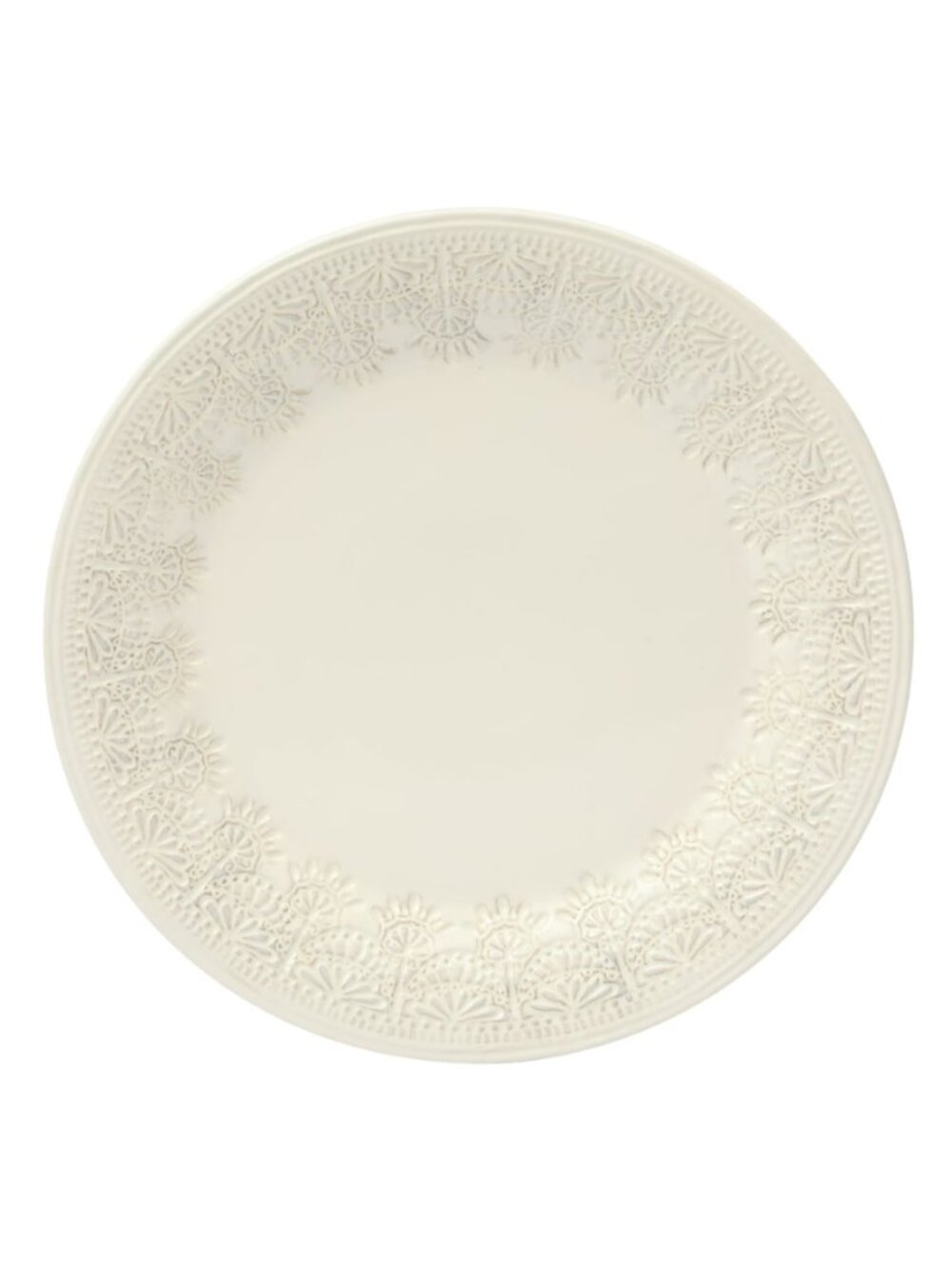 The Pioneer Woman Home White Vintage Lace Pattern Ceramic Round Dinner Plate